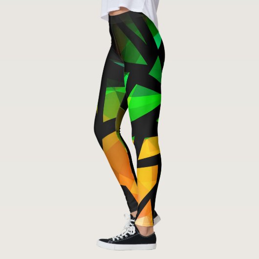Abstracte moderne, veelhoekige, geometrische dar leggings (Links)