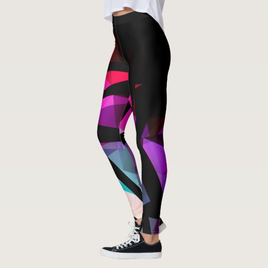 Abstracte moderne, veelhoekige, geometrische dar leggings (Links)