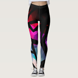Abstracte moderne, veelhoekige, geometrische dar leggings