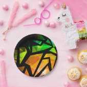 Abstracte moderne, veelhoekige, geometrische dar papieren bordje (Feest)