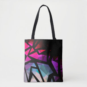 Abstracte moderne, veelhoekige, geometrische dar tote bag