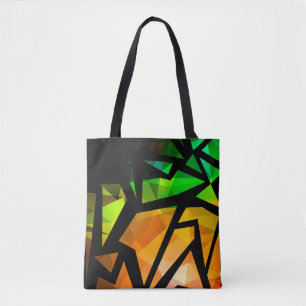 Abstracte moderne, veelhoekige, geometrische dar tote bag