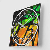 Abstracte moderne, veelhoekige, geometrische dar vierkante klok (Hoek)