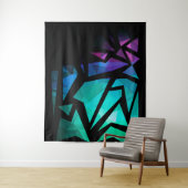 Abstracte moderne, veelhoekige, geometrische dar wandkleed (In situ)