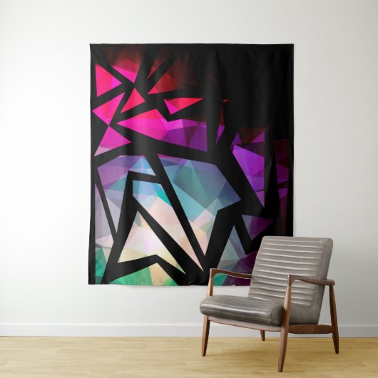 Abstracte moderne, veelhoekige, geometrische dar wandkleed (In situ)