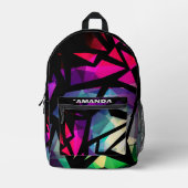 Abstracte moderne veelhoekige geometrische graffit bedrukte rugzak (Voorkant)