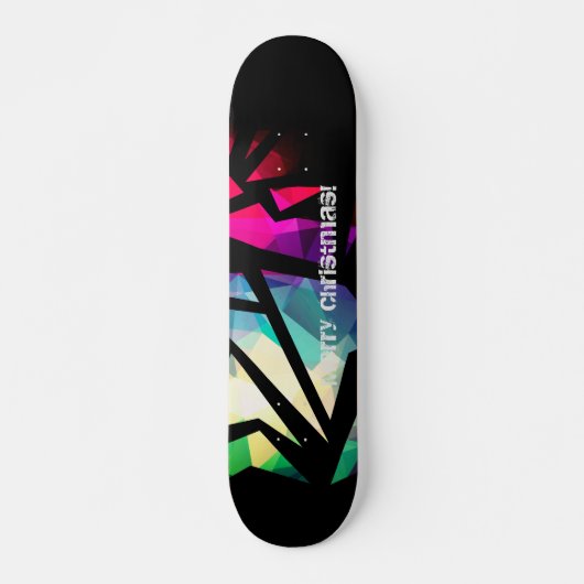 Abstracte moderne veelhoekige geometrische graffit persoonlijk skateboard (Voorkant)