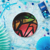 Abstracte moderne veelhoekige graffiti geometrisch papieren bordje (Feest)