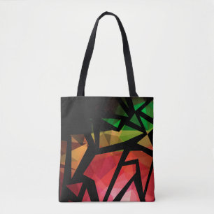 Abstracte moderne veelhoekige graffiti geometrisch tote bag