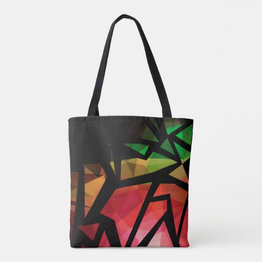 Abstracte moderne veelhoekige graffiti geometrisch tote bag (Achterkant)