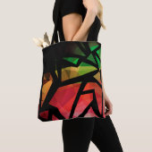 Abstracte moderne veelhoekige graffiti geometrisch tote bag (Dichtbij)