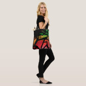 Abstracte moderne veelhoekige graffiti geometrisch tote bag (Op model)