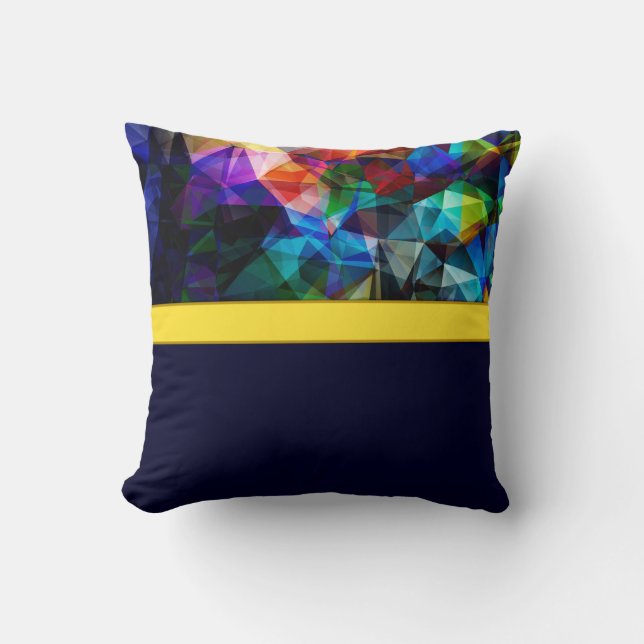 Abstracte moderne veelhoekpoly driehoeken donkerbr kussen (Voorkant)