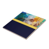 Abstracte moderne veelhoekpoly driehoeken donkerbr tegeltje (Zijkant)