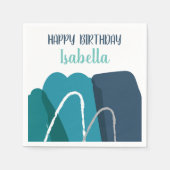 Abstracte moderne verjaardag servet (Voorkant)