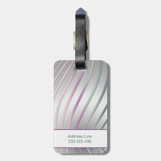 Abstracte Moderne Verloop Dynamische Lijnen Bagagelabel (Achterkant verticaal)