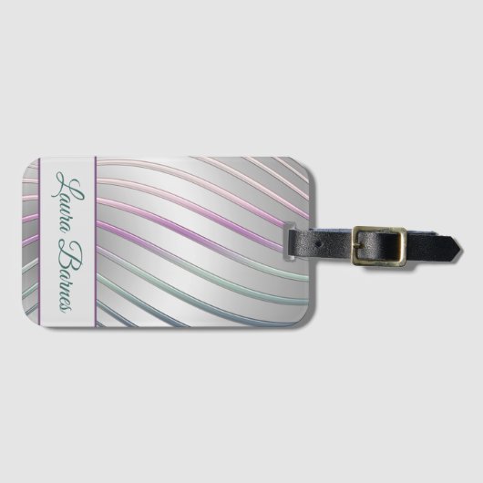 Abstracte Moderne Verloop Dynamische Lijnen Bagagelabel (Voorkant (horizontaal))