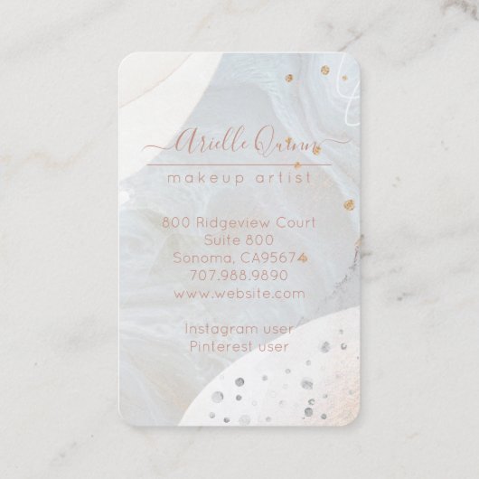 Abstracte Moderne Vierkante Waterverf Visitekaartje (Achterkant)