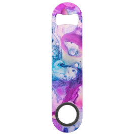 *~* Abstracte moderne Violet Roze Paarse Waterverf Speed Flessenopener