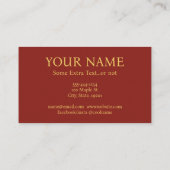 Abstracte moderne Visitekaartjes Gold Burgundy (Achterkant)