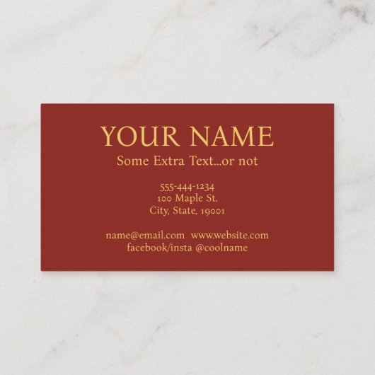 Abstracte moderne Visitekaartjes Gold Burgundy (Achterkant)