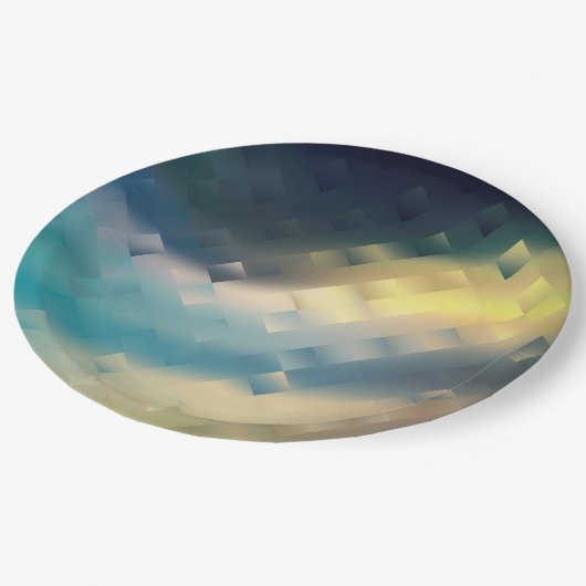 Abstracte moderne vloeistof met zachte gradiënt wa papieren bordje (Gekanteld)