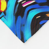 Abstracte moderne vloeistofgolven blauw n fleece deken (Hoek)