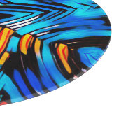 Abstracte moderne vloeistofgolven blauw n snijplank (Hoek)