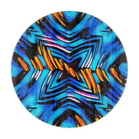 Abstracte moderne vloeistofgolven blauw n snijplank (Voorkant)