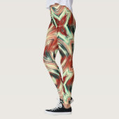 Abstracte moderne vloeistofgolven bruin leggings (Links)
