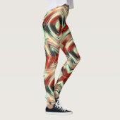 Abstracte moderne vloeistofgolven bruin leggings (Rechts)