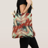 Abstracte moderne vloeistofgolven bruin tote bag (Dichtbij)