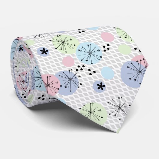 Abstracte moderne vormcirkels polka stipt licht stropdas (Opgerold)