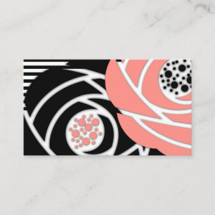 Abstracte moderne vormen bloemen bloemkoraalzwart visitekaartje