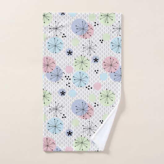 Abstracte moderne vormen cirkels polka stipt licht bad handdoek (Handdoek)