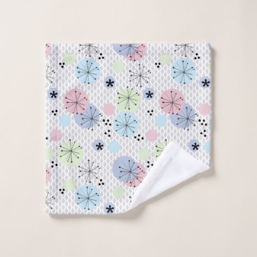 Abstracte moderne vormen cirkels polka stipt licht bad handdoek (Wasdoekje)