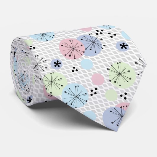 Abstracte moderne vormen cirkels polka stipt licht stropdas (Opgerold)