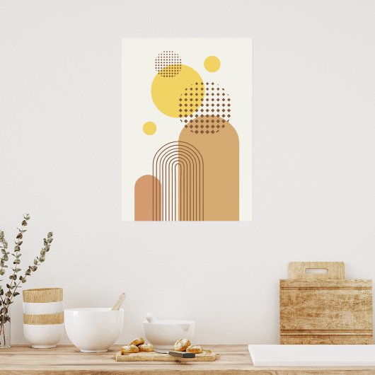 Abstracte moderne vormen poster (Keuken)