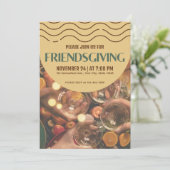 Abstracte moderne Vriendschap Thanksgiving Diner Kaart (Staand voorkant)