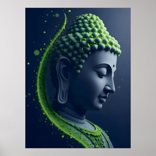 Abstracte moderne wandkunst | Boeddha profiel port Poster (Voorkant)
