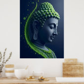 Abstracte moderne wandkunst | Boeddha profiel port Poster (Keuken)