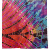 Abstracte moderne, warme roze zwarte batikkleursto douchegordijn (Voorkant)