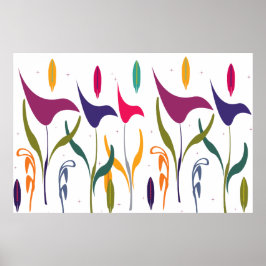 Abstracte Moderne Waterverf Calla Lily Impression Poster