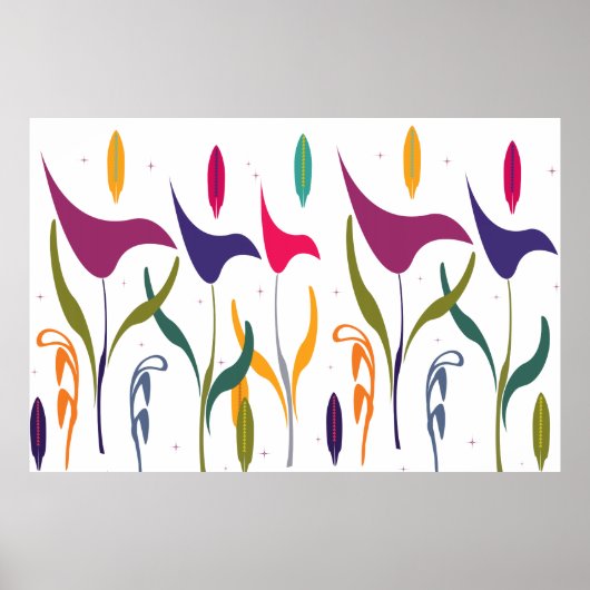 Abstracte Moderne Waterverf Calla Lily Impression Poster (Voorkant)