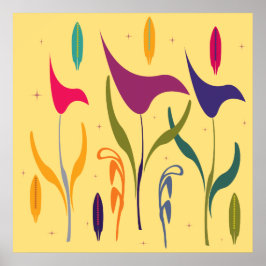 Abstracte Moderne Waterverf Calla Lily Impression Poster