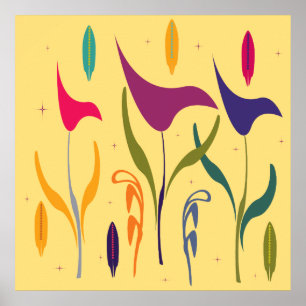 Abstracte Moderne Waterverf Calla Lily Impression Poster