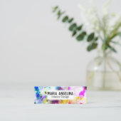 Abstracte Moderne Waterverf COLORFUL Mini Visitekaartje (Staand voorkant)