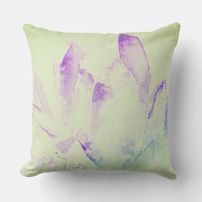 *~* Abstracte Moderne Waterverf Kristallen New age Kussen (Voorkant)