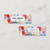 Abstracte Moderne Waterverf rood Mini Visitekaartje (Voorkant / Achterkant)