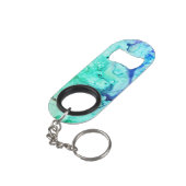 *~* Abstracte Moderne Waterverf Turquoise Green Mini Flessenopener (Achterkant Gekanteld)